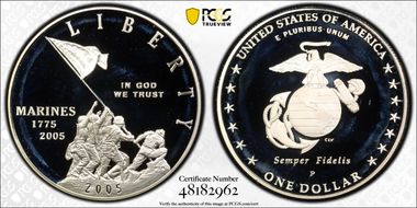 2005-P $1 Marine Corps PR69DCAM