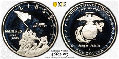 2005-P $1 Marine Corps PR68DCAM