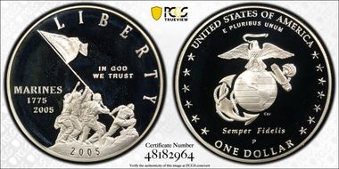 2005-P $1 Marine Corps PR68DCAM