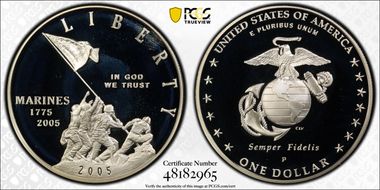 2005-P $1 Marine Corps PR68DCAM
