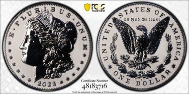 2023-S $1 Morgan Dollar Rev PR Two-Coin Reverse Proof Set PR69