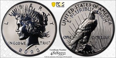 2023-S $1 Peace Dollar Rev PR Two-Coin Reverse Proof Set First Strike PR70