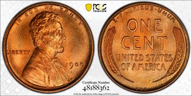 1909 VDB 1C MS67+ RD