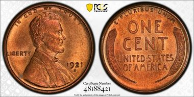 1921-S 1C MS66RB