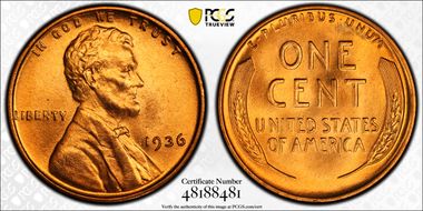 1936 1C MS68RD