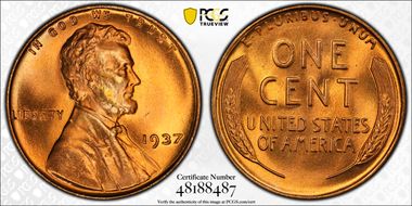 1937 1C MS67+ RD