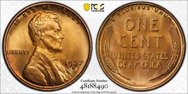 1937-S 1C MS67+ RD