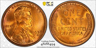 1938-D 1C MS67+ RD