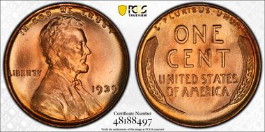1939 1C MS67+ RD