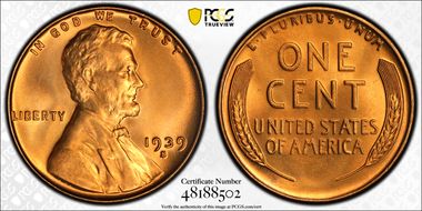 1939-S 1C MS67+ RD