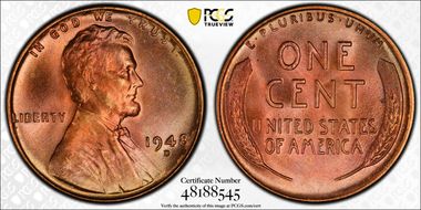 1948-D 1C MS67+ RD