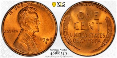 1948-S 1C MS67+ RD