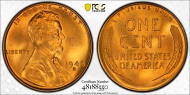 1948-S 1C MS67+ RD