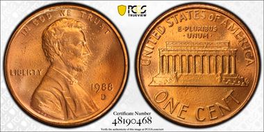 1988-D 1C MS67RD