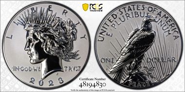 2023-S $1 Peace Dollar Rev PR Two-Coin Reverse Proof Set First Strike PR70