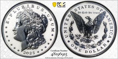 2023-S $1 Morgan Dollar Rev PR  Two-Coin Reverse Proof Set First Strike PR70