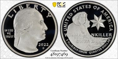 2022-S 25C Wilma Mankiller-Silver PR69DCAM