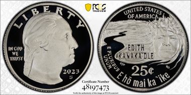 2023-S 25C Edith Kanaka'ole-Silver PR70DCAM