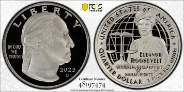 2023-S 25C Eleanor Roosevelt-Silver PR70DCAM