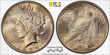1934-D $1 MS62