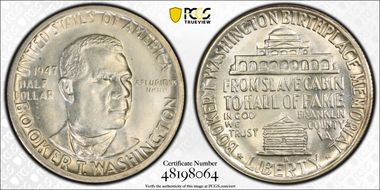 1947-S 50C Booker T. Washington MS64