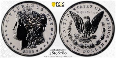 2023-S $1 Morgan Dollar Rev PR  Two-Coin Reverse Proof Set First Strike PR69