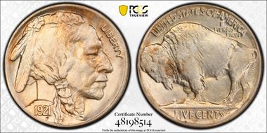 1921-S 5C AU58