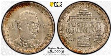 1950 50C Booker T. Washington MS65