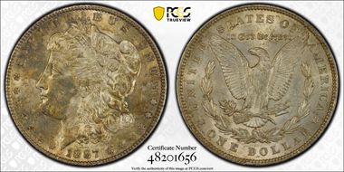 1887/6 $1 VAM 2, 7/6 MS62