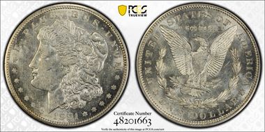 1921-D $1 VAM 1A, TRU_T Variety AU55