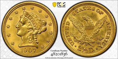 1907 $2.50 MS63