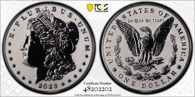 2023-S $1 Morgan Dollar Rev PR Two-Coin Reverse Proof Set PR70