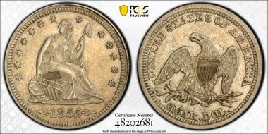 1855 25C AU50