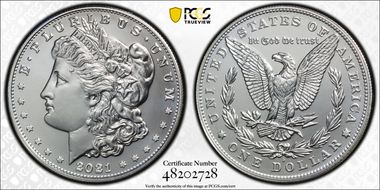 2021-D $1 Morgan Dollar 100th Anniversary First Day of Issue MS69