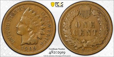 1909-S 1C Indian VF30BN