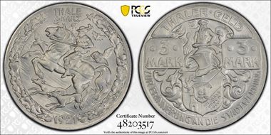 1921 3 Mk Funck-537.9 Thale MS67