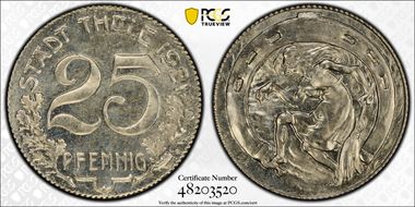 1921 25 Pfg Funck-537.6B Thale MS65