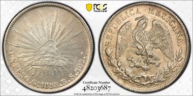 1898-Go RS Peso KM-409.1 AU58