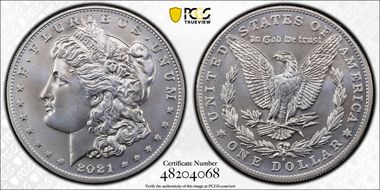 2021-S $1 Morgan Dollar 100th Anniversary First Strike MS70