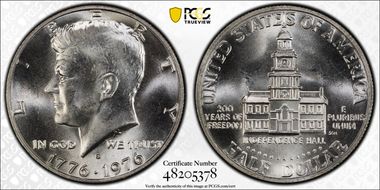 1976-S 50C Silver, DDO, FS-101 MS65