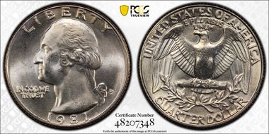 1981-D 25C MS66