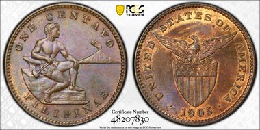 1905 1C KM-163 MS65BN