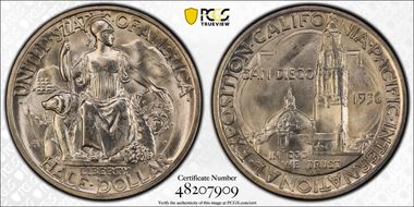 1936-D 50C San Diego MS65