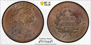 1803 1C Small Date, Large Fraction MS63BN