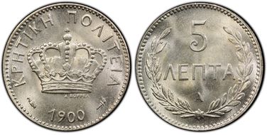 1900-A 5 Lep KM-3 MS66