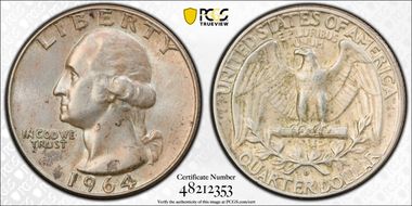 1964-D 25C AU58