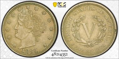 1883 5C No CENTS N1