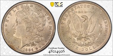 1884-O $1 AU58