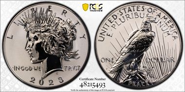 2023-S $1 Peace Dollar Rev PR Two-Coin Reverse Proof Set Advanced Release PR70