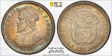 1904 10C KM-3  Ag AU58